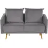 BELIANI Canapé 2 places en velours gris MAURA