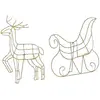 BELIANI Décoration de Noël à led pour Intérieur et Extérieur Traîneau et Renne en Métal Argenté Saija