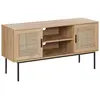 BELIANI Meuble TV effet bois clair / rotin PASCO