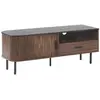 BELIANI Meuble TV effet bois foncé / noir JOSE