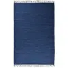 THEKO Tapis réversible en coton - tissé à la main - Bleu foncé 60x120