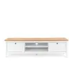 iperbriko Meuble TV 2 tiroirs L160 cm - Décor Blanc - Bergen