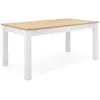 Calicosy Table à manger extensible 160-215x90x75 cm blanc et naturel - BARGAN
