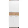 FINORI Armoire à chaussures 4 portes 2 tiroirs 70x34,7x185 cm chêne et blanc