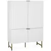 Calicosy - Buffet Haut 4 Portes L100 x H142 cm - GLASGOW - Blanc TU