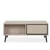 CALICOSY Table basse - ARONA - Rectangulaire - Capuccino / Noir - Sur pieds - 94 x 40 x 55 cm