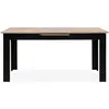 CALICOSY Table à manger extensible 160/200 cm décor chêne et noir - BIRGY