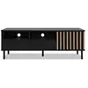 ARTISAN Meuble TV 1 porte 2 tiroirs 138x40x49 cm noir et naturel - MONS