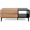 Table Basse 1 Tiroir L100 cm - Décor Bois Clair et Noir