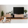 DEINE TANTE EMMA Meuble TV 3 Portes 2 Niches L 195 cm - Décor Bois clair et Noir