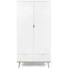 Mes Armoire 2 portes 2 tiroirs + barre penderie H180 x L90 cm - Blanc