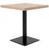 Table à manger seule QUADRATO - 4 personnes - Mélaminé chêne et noir -...