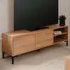 Calicosy Meuble TV Industriel Korsika 56A - Chêne artisan - 150 x 49 x 40 cm