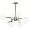 Maytoni, suspension Erich, couleur nickel, verre/métal, à 8 lampes