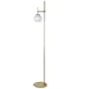Maytoni Lampadaire doré avec abat-jour en verre blanc et réglable en hauteur