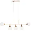 Suspension Maytoni Erich, laiton rosé, verre/métal, à 5 lampes