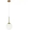 Maytoni Suspension avec armature en métal doré et globe en verre blanc...