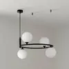 Maytoni Suspension Ring, noir/blanc 4 lampes. verre 44 x 39 cm