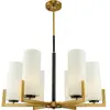 Maytoni Fortano Lustre moderne en laiton à 6 lumières Fortano avec abat-jour en verre