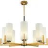 MAYTONI DECORATIVE LIGHTING Fortano Lustre moderne en laiton à 8 lumières Fortano avec abat-jour en verre