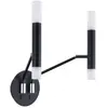 Maytoni Applique Bougie Moderne Noir, Abat-Jour en Verre Blanc Mat