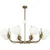 Maytoni suspension Rendez-vous, à 8 lampes, couleur laiton