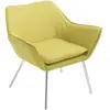 CLP Fauteuil lounge avec accoudoirs assise en tissu Vert