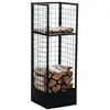 Support bois de cheminée - CLP - FORREST - Métal noir - 40x40 cm - Hauteur 120 cm
