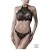 Grey Velvet Lingerie set -L- 15311 Zwart