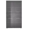 TRENDS INTERNATIONAL Colonne double AMANDA - 4 portes + 1 tiroir - L73 x P31 x H130 cm - Gris - TRENDTEAM