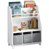 SoBuy Étagère de rangement à livres et jouets enfants effet bois blanc