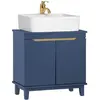 SoBuy Meuble sous vasque BZR113-B - 2 Portes - Bleu foncé - L60 x P30 ...