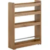 SoBuy Étagère de rangement à roulettes 4 étages effet bois marron