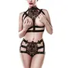 Grey Velvet Ensemble 2 Pièces Lanières 15125 Romantic Noir