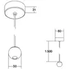 BRUMBERG Suspension LED Ball, aluminium, noir/chrome