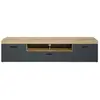 CALICOSY Grand meuble tv 2 portes, 1 abattant et 1 niche l230 cm - tyler
