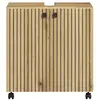 trendteam smart living Meuble sous vasque sur roulettes 2 portes L60 cm - Effet Chêne et Noir