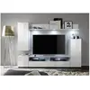 Ensemble meuble TV DOS - 3 Portes - LED - Mélamine blanc mat et brilla...