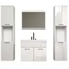 HAVEN - Salle de bain complète - Blanc - 150 x 160 x 35 cm - 2 colonne...