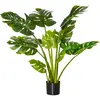 HOMCOM plantes artificielles 110 cm Monstera artificielles en pot Plan...