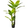 HOMCOM Plantes Artificielles 150 cm Faux Bananier en Pot Arbre Artificiel Faux Arbre Plante Décorative Plante de Bureau Pot en Plastique
