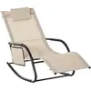 Outsunny Chaise à Bascule Transat de Jardin Fauteuil à Bascule Métal M...