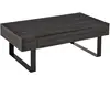 HOMCOM Table Basse Table d'Appoint Table de Salon avec Tiroir Étagères Cadre en Acier Stable Moderne Bois Aggloméré Métal Gris Foncé 110x60x40cm