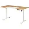 Vinsetto Bureau Électrique avec Moteur Bureau d'ordinateur Réglable en Hauteur Bureau Debout Panneau de Particules Naturel+Blanc 140x70x72-116cm