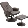 HOMCOM Fauteuil Relax avec Repose-Pieds Fauteuil de Massage Électrique Fauteuil TV Pivotant avec Pochette Latérale, Télécommande, Similicuir Marron
