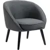 HOMCOM Fauteuil d'Appoint Fauteuil de Salon Chaise Rembourrée pour Salon, Chambre, Salle à Manger, Moderne avec Aspect Lin Bois Gris 71x65x75cm