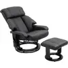 HOMCOM Fauteuil de massage Fauteuil de télévision avec fonction inclinable avec repose-pieds en polyester velouté Noir 76x80x102cm