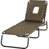 Outsunny Chaise Longue de Jardin Pliante à Trois Pieds avec Fenêtre de...