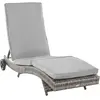 Outsunny Chaise Longue de jardin en rotin avec coussin réglable sur 5 ...