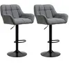 HOMCOM Lot de 2 Tabourets de Bar au Design Rétro Réglables en Hauteur ...